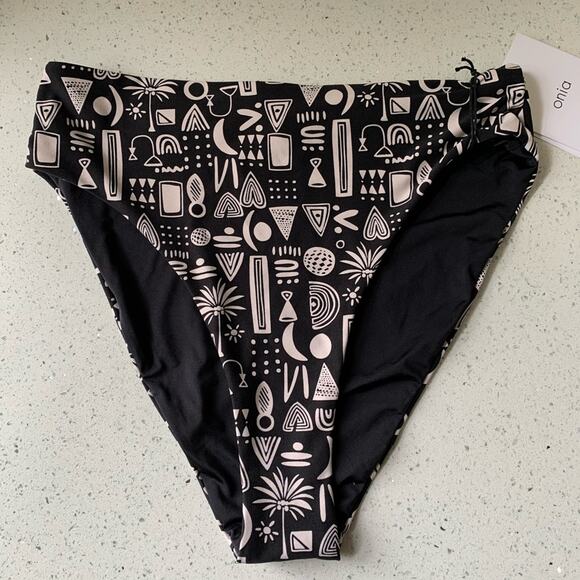 NWT Onia Sabrina Swim High Waist Geo Bikini Bottom XS - Picture 4 of 12